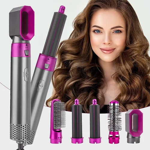 5 in 1 Interchangeable Hot Air Brush & Hair Dryer