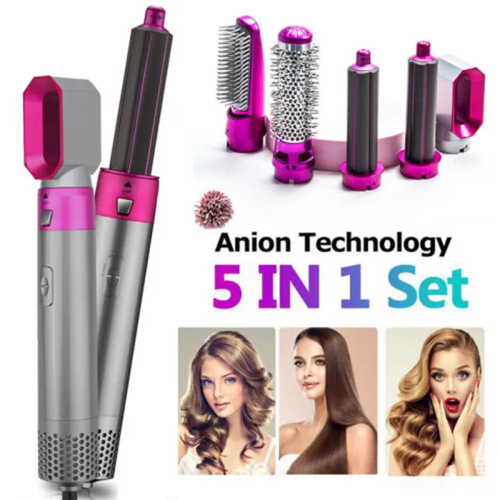 5 in 1 Interchangeable Hot Air Brush & Hair Dryer