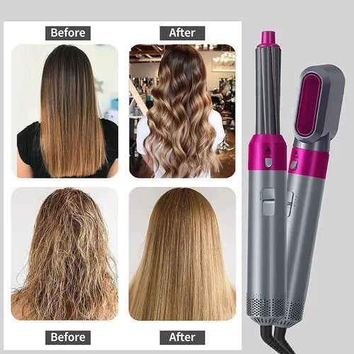 5 in 1 Interchangeable Hot Air Brush & Hair Dryer