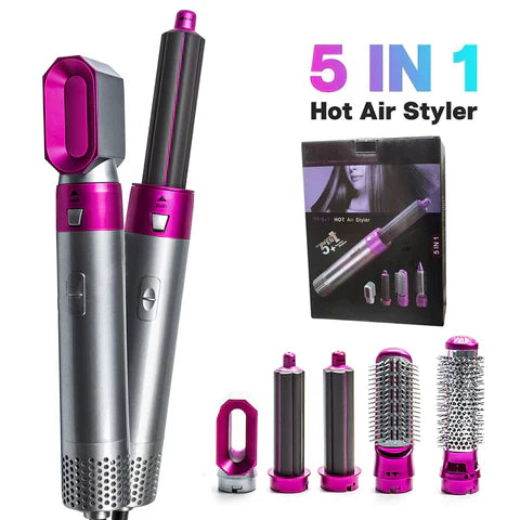 5 in 1 Interchangeable Hot Air Brush & Hair Dryer