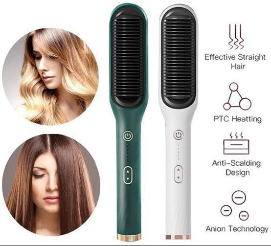 2-in-1 Electric Hair Straightener Brush
